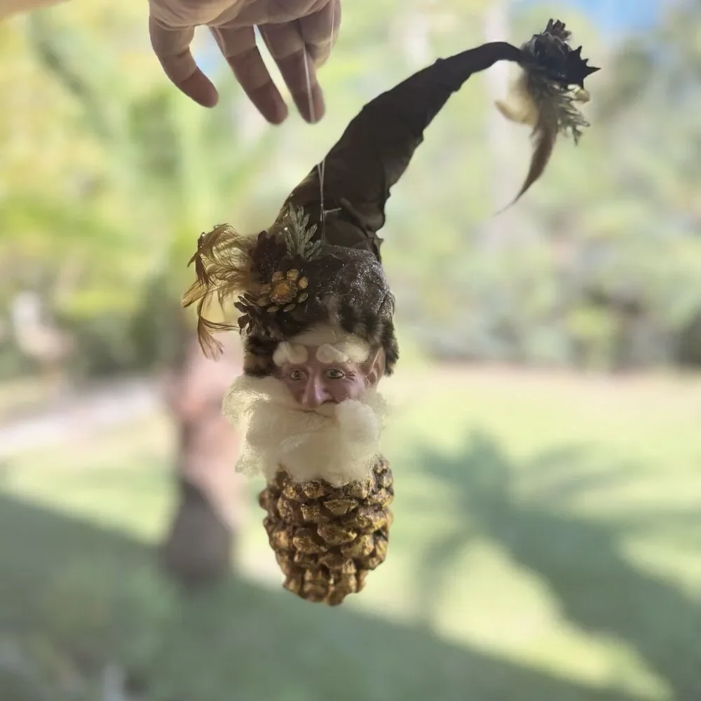 Mark Roberts Pinecone Body Woodlands Animal Fur Feathers Fairy Ornament Rare